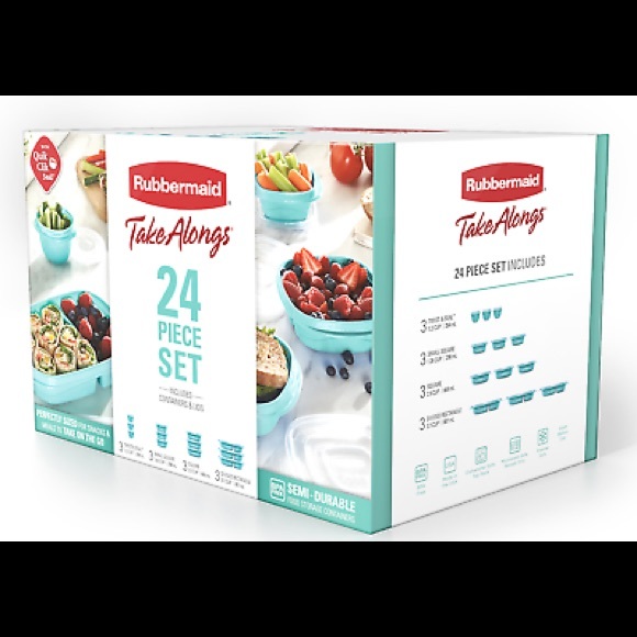 RUBBERMAID TakeAlongs 24 Piece Set Teal NEW!! - Picture 8 of 8